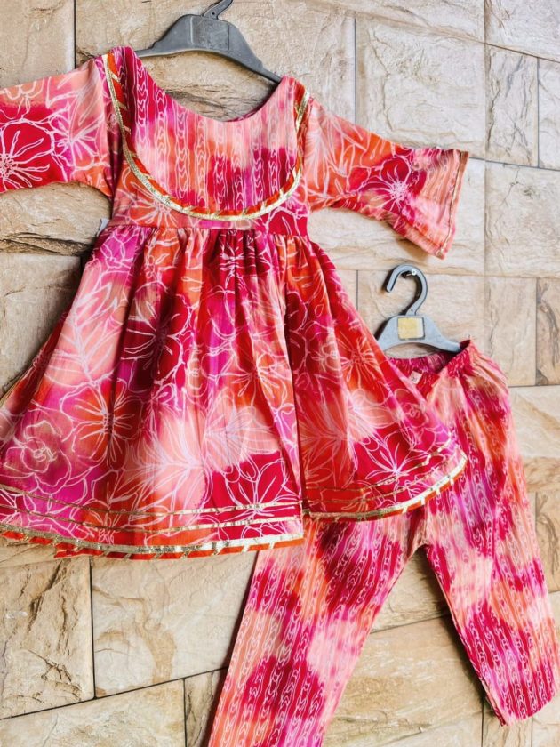 Tripura Pink Anarkali Kurta Set - Image 2