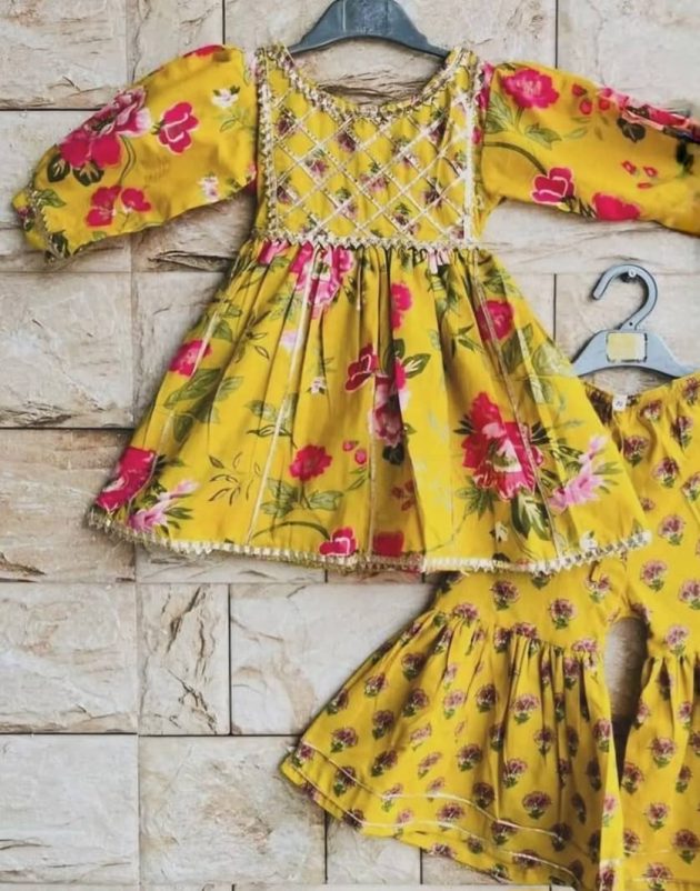 Tripura Beautiful Mustard Sharara Set
